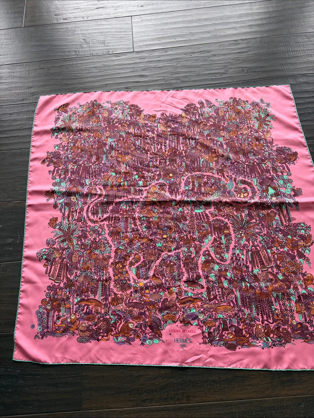 Hermès "Légende Moghole"  Silk Scarf with Floral and Ornamental Motifs
